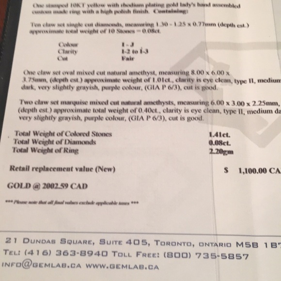 10k Gold Diamond & Amethys ring beautiful - Picture 13 of 13